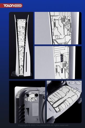 PS5 Console Skin, Disk Version Host Middle Strip Sticker, Console Center Part Protection Strip Film, PS5 Middle Sticker Accessories Durable Scratch Resistant (Cyberpunk White) in Saudi Arabia