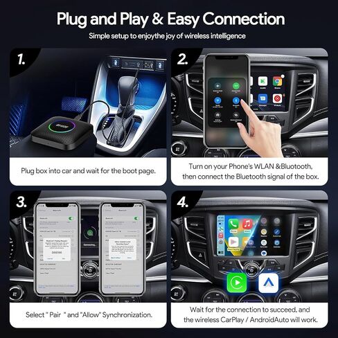Binize Carplay AI Box Wireless Carplay Wireless Android auto,Android 13 Ai Box,Android Auto Ai Box Only Support OEM Wired CarPlay/Android Auto (8G+128G) in Saudi Arabia