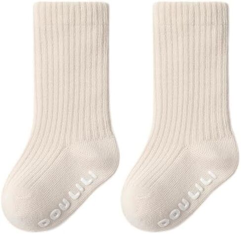 QandSweet Baby Boy Combed Cotton Socks Toddler Crew Sock Non-Skid for Newborn Infant Childrens in Kuwait