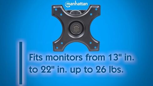MANHATTAN Monitor TV Wall Mount - Up to 22 Inches & 26 lbs – 75x75 & 100x100 VESA – Heavy Duty - Full Motion Tilt Swivel Rotation - for Computer LCD LED TV Flat Screen – Lifetime Mfg Warranty – 432351 in Saudi Arabia