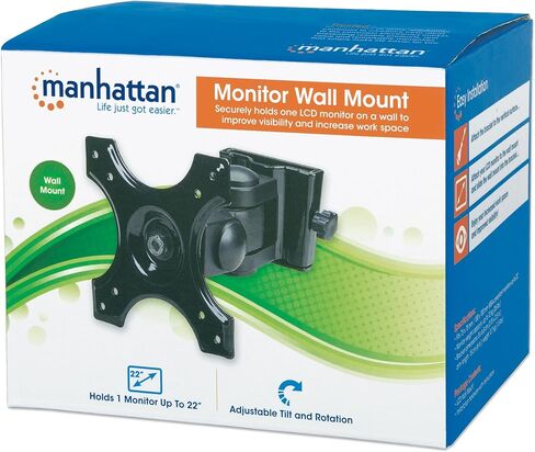 MANHATTAN Monitor TV Wall Mount - Up to 22 Inches & 26 lbs – 75x75 & 100x100 VESA – Heavy Duty - Full Motion Tilt Swivel Rotation - for Computer LCD LED TV Flat Screen – Lifetime Mfg Warranty – 432351 in Saudi Arabia