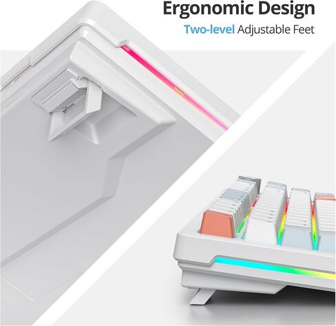 75% Mechanical Keyboard with Volumn Knob, Gasket Hot Swappable RGB Gaming Keyboard, Wired Custom Keyboard with Red Switch, 82 Keys Compact Creamy Keyboard (82 Green White) in Kuwait