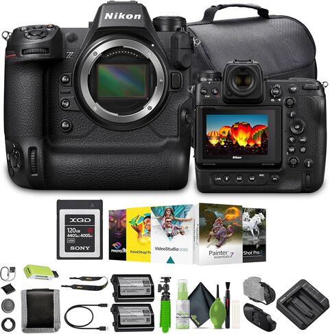 Nikon Z9 Flagship Professional Full-Frame Stills/Video FX-Format Mirrorless Camera + EN-EL18d Replacement Battery + 120GB G Series XQD Memory Card + Photo Editing Software + More (Renewed) in Saudi Arabia