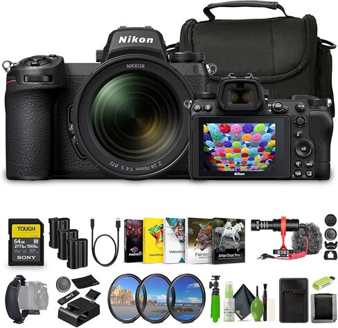 كاميرا Nikon Z7 II بدون مرآة مع عدسة NIKKOR Z مقاس 24-120 مم f/4 S + بطارية 2X EN-EL15C + بطاقة ذاكرة SF-M Tough Series سعة 64 جيجابايت + برنامج تحرير الصور + ميكروفون + المزيد (متجددة) in Saudi Arabia