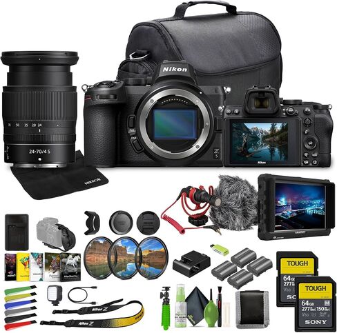 كاميرا Nikon Z5 بدون مرآة كاملة الإطار مع مجموعة عدسات مقاس 24-70 مم f/4 + بطارية 3X EN-EL15C + بطاقة ذاكرة SF-M Tough Series 2X سعة 64 جيجابايت + برنامج تحرير الصور + ميكروفون + شاشة خارجية + المزيد (متجددة) in Saudi Arabia