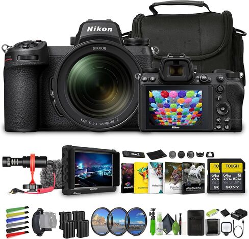 Nikon Z7 II Mirrorless Camera with NIKKOR Z 24-120mm f/4 S Lens + 3X EN-EL15C Battery + 2X 64GB SF-M Tough Series Memory Card + Photo Editing Software + Mic + External Monitor + More (Renewed) in Saudi Arabia
