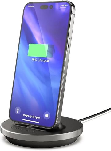 حامل شحن iPhone مغلف [معتمد من Apple MFi] شاحن Lightning Dock غير لاسلكي لهاتف iPhone 7/8 Plus X XR XS Max وiPhone 11 و12 و13 و14 Pro Max (متوافق مع الشحن/المزامنة السلكية) in Saudi Arabia