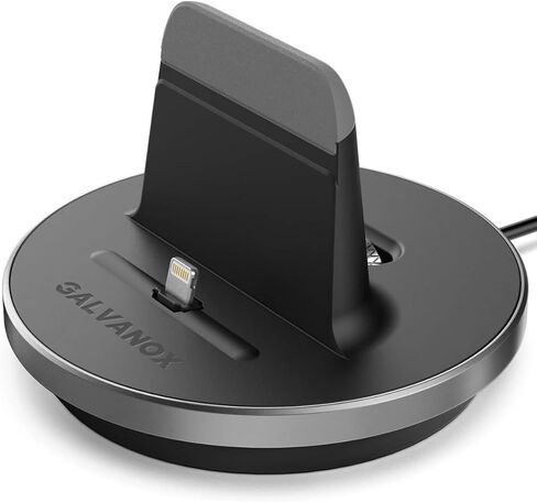 حامل شحن iPhone مغلف [معتمد من Apple MFi] شاحن Lightning Dock غير لاسلكي لهاتف iPhone 7/8 Plus X XR XS Max وiPhone 11 و12 و13 و14 Pro Max (متوافق مع الشحن/المزامنة السلكية) in Saudi Arabia