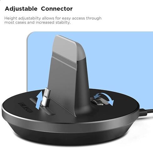 حامل شحن iPhone مغلف [معتمد من Apple MFi] شاحن Lightning Dock غير لاسلكي لهاتف iPhone 7/8 Plus X XR XS Max وiPhone 11 و12 و13 و14 Pro Max (متوافق مع الشحن/المزامنة السلكية) in Saudi Arabia