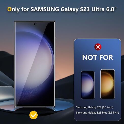 [2 Pack] for Galaxy S23 Ultra Privacy Screen Protector 6.8-Inch, 9H Tempered Glass Film, 3D Curved, Anti-Spy Film for S23 Ultra 5G Glass Screen Protector [Don’t Support Fingerprint Unlock] in Saudi Arabia
