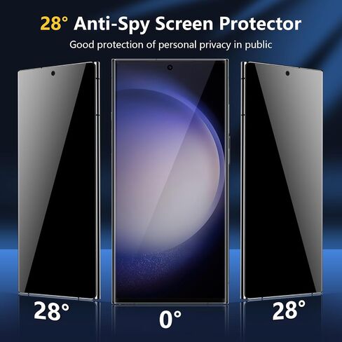 [2 Pack] for Galaxy S23 Ultra Privacy Screen Protector 6.8-Inch, 9H Tempered Glass Film, 3D Curved, Anti-Spy Film for S23 Ultra 5G Glass Screen Protector [Don’t Support Fingerprint Unlock] in Saudi Arabia