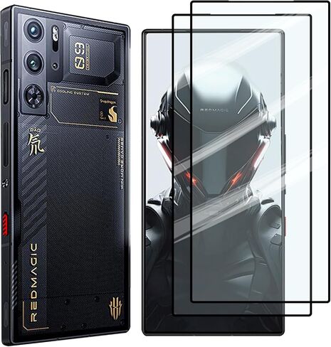 واقي شاشة مكون من قطعتين لهاتف ZTE Nubia Red Magic 9S Pro / 9S Pro+ / 9 Pro / 9 Pro+ / 8 Pro / 8 Pro+ / 8S Pro / 8S Pro+، واقي شاشة من الزجاج المقوى، صديق للحافظة، مقاوم للخدش، أسود in Saudi Arabia