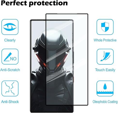 واقي شاشة مكون من قطعتين لهاتف ZTE Nubia Red Magic 9S Pro / 9S Pro+ / 9 Pro / 9 Pro+ / 8 Pro / 8 Pro+ / 8S Pro / 8S Pro+، واقي شاشة من الزجاج المقوى، صديق للحافظة، مقاوم للخدش، أسود in Saudi Arabia