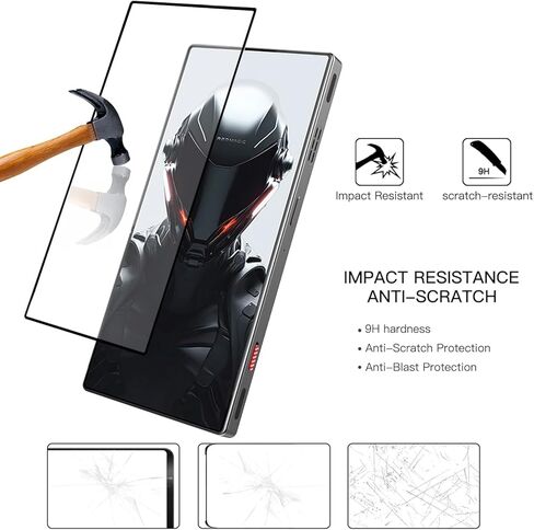 واقي شاشة مكون من قطعتين لهاتف ZTE Nubia Red Magic 9S Pro / 9S Pro+ / 9 Pro / 9 Pro+ / 8 Pro / 8 Pro+ / 8S Pro / 8S Pro+، واقي شاشة من الزجاج المقوى، صديق للحافظة، مقاوم للخدش، أسود in Saudi Arabia