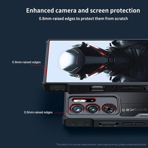 واقي شاشة مكون من قطعتين لهاتف ZTE Nubia Red Magic 9S Pro / 9S Pro+ / 9 Pro / 9 Pro+ / 8 Pro / 8 Pro+ / 8S Pro / 8S Pro+، واقي شاشة من الزجاج المقوى، صديق للحافظة، مقاوم للخدش، أسود in Saudi Arabia