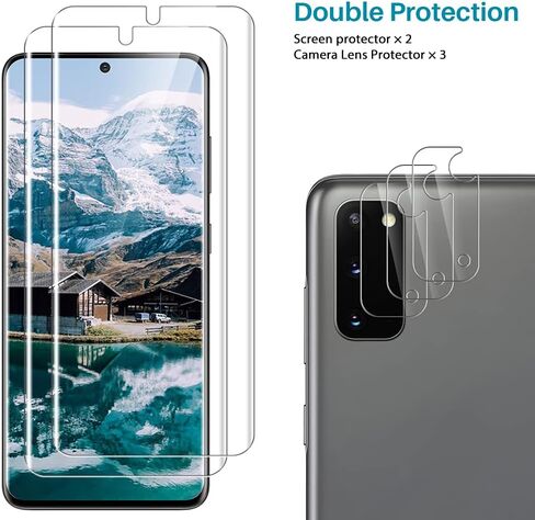 [2+3 Pack] LϟK Designed for Samsung Galaxy S20 2 Pack Screen Protector & 3 Pack Camera Lens Protector, Alignment Frame High Definition Clear Flexible TPU Film in Saudi Arabia