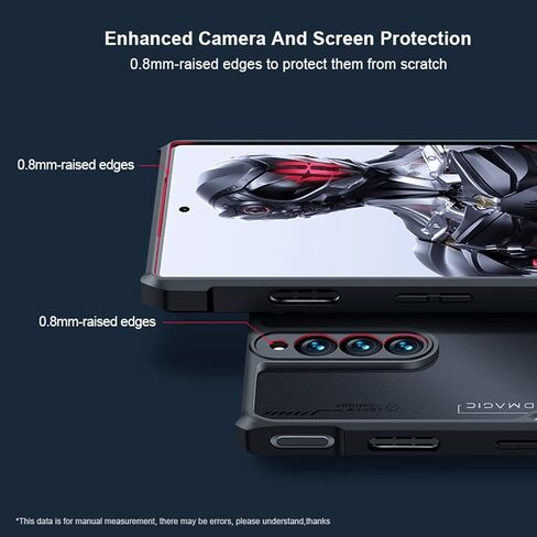 واقي شاشة مكون من قطعتين لهاتف ZTE Nubia Red Magic 9S Pro / 9S Pro+ / 9 Pro / 9 Pro+ / 8 Pro / 8 Pro+ / 8S Pro / 8S Pro+، واقي شاشة من الزجاج المقوى، صديق للحافظة، مقاوم للخدش، أسود in Kuwait