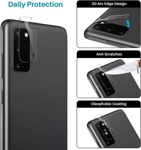 [2+3 Pack] LϟK Designed for Samsung Galaxy S20 2 Pack Screen Protector & 3 Pack Camera Lens Protector, Alignment Frame High Definition Clear Flexible TPU Film in Saudi Arabia