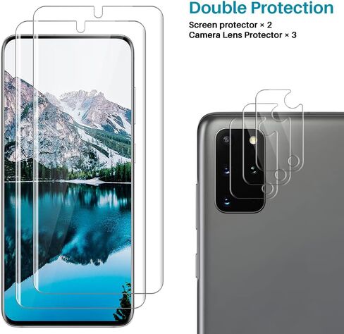 [2+3 Pack] LϟK Designed for Samsung Galaxy S20 2 Pack Screen Protector & 3 Pack Camera Lens Protector, Alignment Frame High Definition Clear Flexible TPU Film in Saudi Arabia