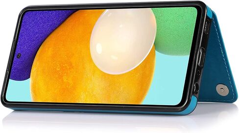 Phone Case for Samsung Galaxy A53 5G 2022 with Tempered Glass Screen Protector Card Holder Wallet Cover Stand Flip Leather Cell Accessories Gaxaly A53 G5 Galaxies 53A SM A536U Cases Women Men Blue in Kuwait