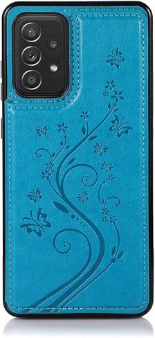 Phone Case for Samsung Galaxy A53 5G 2022 with Tempered Glass Screen Protector Card Holder Wallet Cover Stand Flip Leather Cell Accessories Gaxaly A53 G5 Galaxies 53A SM A536U Cases Women Men Blue in Kuwait