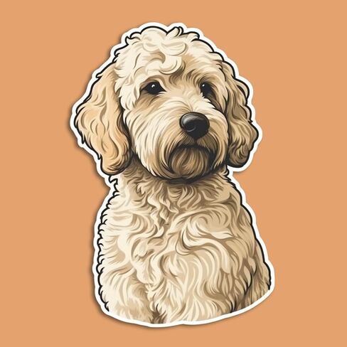 ملصق Golden Doodle - ملصق كمبيوتر محمول 3x3 - فينيل مقاوم للماء للسيارة والهاتف وزجاجة المياه - ملصق Golden Doodle Dog (FBA-DS04) in Kuwait