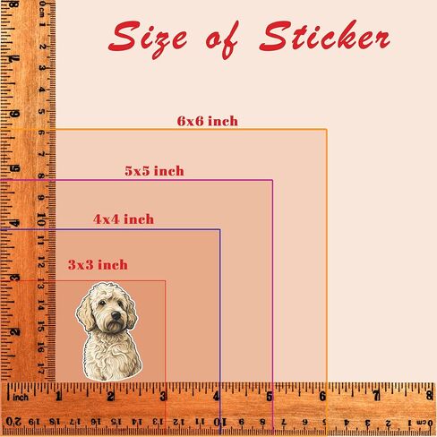 ملصق Golden Doodle - ملصق كمبيوتر محمول 3x3 - فينيل مقاوم للماء للسيارة والهاتف وزجاجة المياه - ملصق Golden Doodle Dog (FBA-DS04) in Kuwait