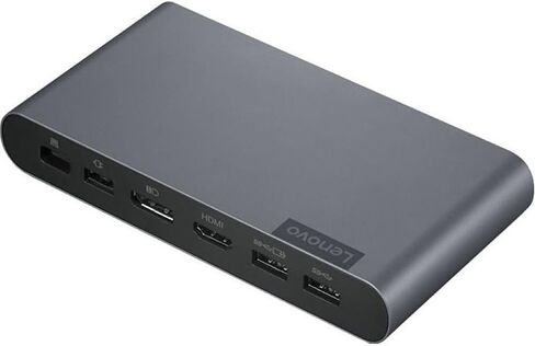 محطة إرساء Lenovo USB-C Universal Business Dock 40B30090TA Bundle w/Docztorm Dock، تدعم شاشتين خارجيتين (DP&HDMI)، 3 منافذ USB-A و2 USB-C، متوافقة مع Windows، لون رمادي عاصف (عبوتان) in Saudi Arabia