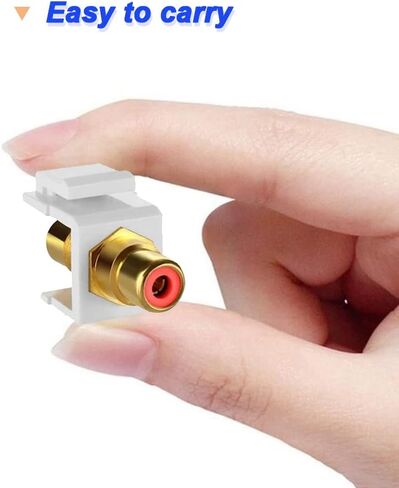 مقبس مقبس RCA Keystone، مقبس موصل RCA مطلي بالذهب مقبس حائط أنثى لحامل لوحة مخرج لوحة الحائط، أحمر/أبيض/أصفر، مع إدخالات مقبس حجر الزاوية الفارغة، مفك براغي (6 عبوات) in Saudi Arabia