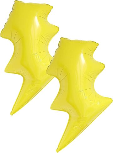 2pcs lightning balloons,yellow lightning weather balloons party decorations. in Kuwait