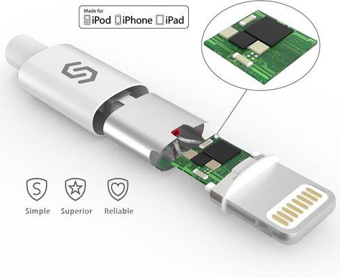 Syncwire Lightning Cable [Apple MFi Certified] - 6 Ft Super-Durable iPhone Charger Cord with 12000 Bend Lifespan for iPhone 11, XS, Max, XR, X, 8 7 6S 6 Plus, Ipad, iPod & More - White in Saudi Arabia