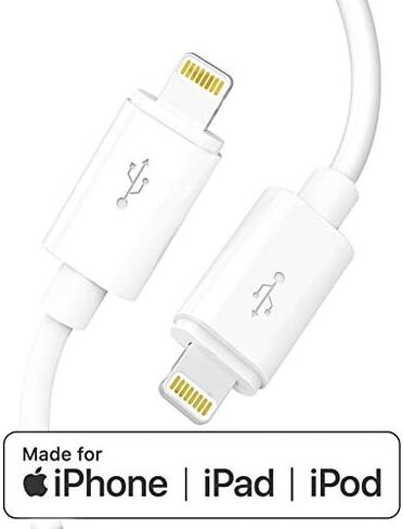 كابل شاحن Apple MFI Lightning إلى USB iPhone - مصنوع لهاتف iPhone 11/11pro max/Xs/XS Max/XR/X / 8/8 Plus / 7/7 Plus / 6/6 Plus / 5 / 5S والمزيد، 6 أقدام (أبيض)… in Kuwait