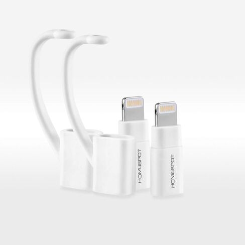 HomeSpot iPhone Charger, Micro USB to 8 pin Lightning Adapter Converter with Tether Keeper Sleeve, Apple MFi Certified for iPhone 7 Plus 6s Plus 6 Plus 5 5s 5c, iPad Mini Air Pro iPod Touch (White) in Kuwait