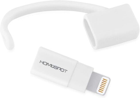 HomeSpot iPhone Charger, Micro USB to 8 pin Lightning Adapter Converter with Tether Keeper Sleeve, Apple MFi Certified for iPhone 7 Plus 6s Plus 6 Plus 5 5s 5c, iPad Mini Air Pro iPod Touch (White) in Kuwait