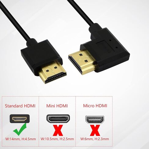 PNGKNYOCN 15 سم HDMI ذكر إلى ذكر كابل قصير، 90 درجة الزاوية اليمنى عالية السرعة HDMI 2.0 محول كابل موصل دعم 4k @ 60HZ، لـ Raspberry Pi، الكمبيوتر اللوحي، الكاميرا إلخ (R) in Saudi Arabia