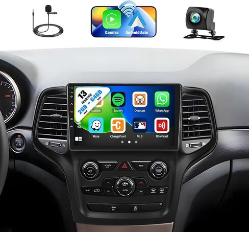 [2+64G] ستيريو سيارة Android 13 لسيارة Jeep Grand Cherokee 2014-2017 مع Carplay اللاسلكي وAndroid Auto، راديو سيارة بشاشة لمس 9 بوصة مع وصلة مرآة GPS WiFi Bluetooth FM/RDS SWC EQ HiFi+كاميرا احتياطية in Saudi Arabia