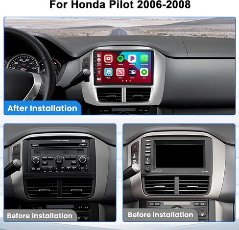2+64GB 9 Inch Car Stereo Android 13 for Honda Pilot 2006-2008 Stereo with Wireless CarPlay Android Auto Touch Screen Radio Dash Kit with GPS WiFi USB Mic Backup Camera in Saudi Arabia
