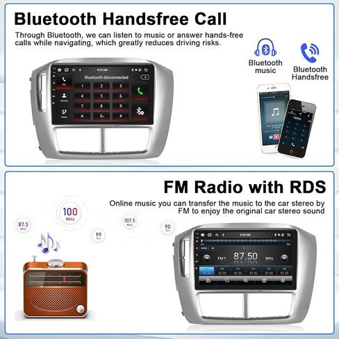 2+64GB 9 Inch Car Stereo Android 13 for Honda Pilot 2006-2008 Stereo with Wireless CarPlay Android Auto Touch Screen Radio Dash Kit with GPS WiFi USB Mic Backup Camera in Saudi Arabia