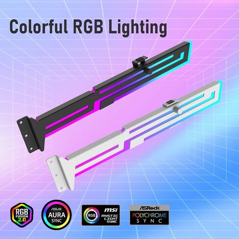 قوس دعم GPU ARGB، دعم دعامة GPU، حامل GPU قابل للعنونة 5V 3Pin، حامل دعم GPU 5v 3pin RGB GPU حامل تبلد بطاقة الفيديو، طول قابل للتعديل وارتفاع حامل GPU (أسود) in Kuwait
