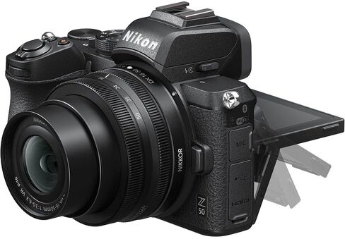 كاميرا Nikon Z50 صغيرة الحجم خفيفة الوزن بدون مرآة مع عدسات 16-50 مم و50-250 مم + بطارية بديلة 2X ENEL25 + بطاقة Extreme PRO سعة 64 جيجابايت + مرشح عدسة UV + برنامج تحرير الصور + ميكروفون + المزيد in Saudi Arabia