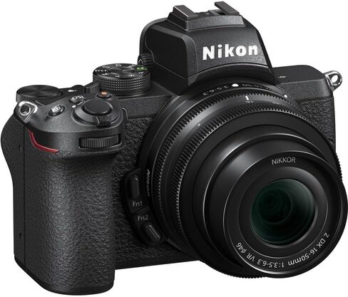 كاميرا Nikon Z50 صغيرة الحجم خفيفة الوزن وغير مزودة بمرآة مع عدسات مقاس 16-50 مم و50-250 مم + حقيبة ناعمة + بطاقة Extreme PRO سعة 64 جيجابايت + محول تركيب Nikon FTZ II + المزيد (متجدد) in Saudi Arabia