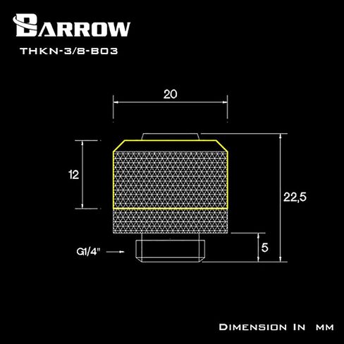 Barrow G1/4" to 3/8" ID, 1/2" OD Compression Fitting for Soft Tubing, Gold, 4-pack in Saudi Arabia