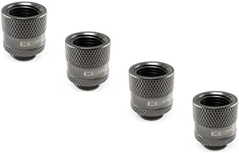 XSPC G1/4" Male to Female Rotary Fitting, Black Chrome, 4-pack in Saudi Arabia