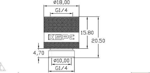 XSPC G1/4" Male to Female Rotary Fitting, Black Chrome, 4-pack in Saudi Arabia