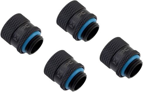 XSPC G1/4" Male to Female Rotary Fitting, Black Chrome, 4-pack in Saudi Arabia