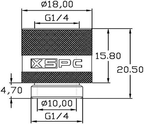 XSPC G1/4" Male to Female Rotary Fitting, Black Chrome, 4-pack in Saudi Arabia