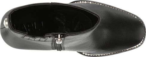 حذاء KARL LAGERFELD PARIS النسائي المصنوع من الجلد مع سحاب ونعل عريض in Kuwait