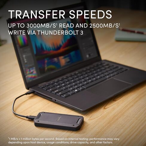 SanDisk Professional 2 تيرابايت PRO-G40 SSD - ما يصل إلى 3000 ميجابايت/ثانية، Thunderbolt 3 (40 جيجابت في الثانية)، USB-C (10 جيجابت في الثانية)، مقاومة الغبار والماء IP68، محرك أقراص الحالة الصلبة الخارجي - SDPS31H-002T-GBC1D [إصدار exFAT] in Saudi Arabia