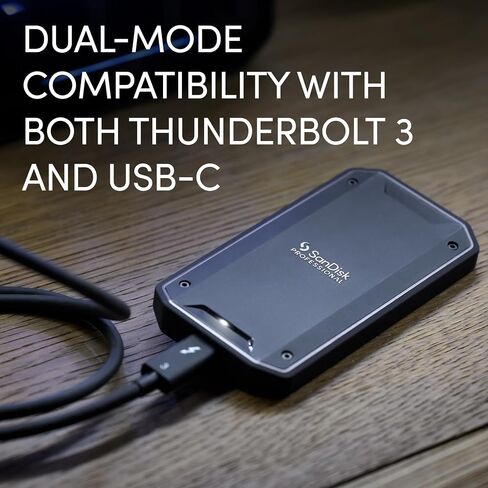 SanDisk Professional 2 تيرابايت PRO-G40 SSD - ما يصل إلى 3000 ميجابايت/ثانية، Thunderbolt 3 (40 جيجابت في الثانية)، USB-C (10 جيجابت في الثانية)، مقاومة الغبار والماء IP68، محرك أقراص الحالة الصلبة الخارجي - SDPS31H-002T-GBC1D [إصدار exFAT] in Saudi Arabia