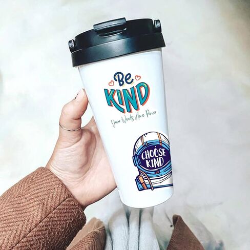 مجموعة ملصقات Be Kind مكونة من 50 قطعة، اقتباس ملهم، مقولة تحفيزية جمالية من الفينيل مقاومة للماء لهدايا زجاجات المياه للأطفال والمراهقين والبالغين (كن لطيفًا) in Kuwait